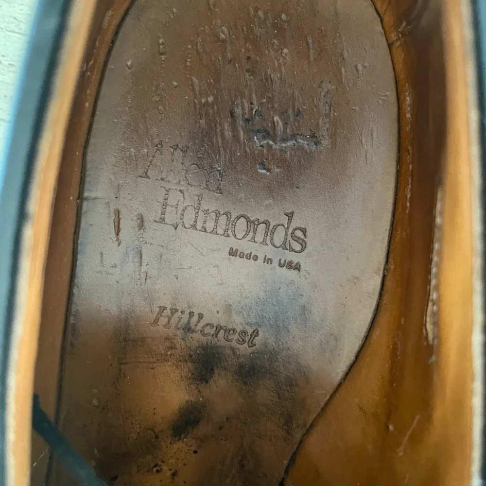 ALLEN EDMONDS Hillcrest Leather Bicycle Toe Derby Shoe in‎ Black Size 12 C $425
